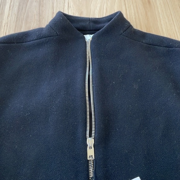 Zara Women’s Black Manteco Wool Bomber Zip Up Coat ZW Collection Medium NWT - Picture 2 of 14